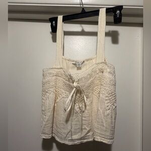 American Eagle Outfitters Cream Lace Crop Top